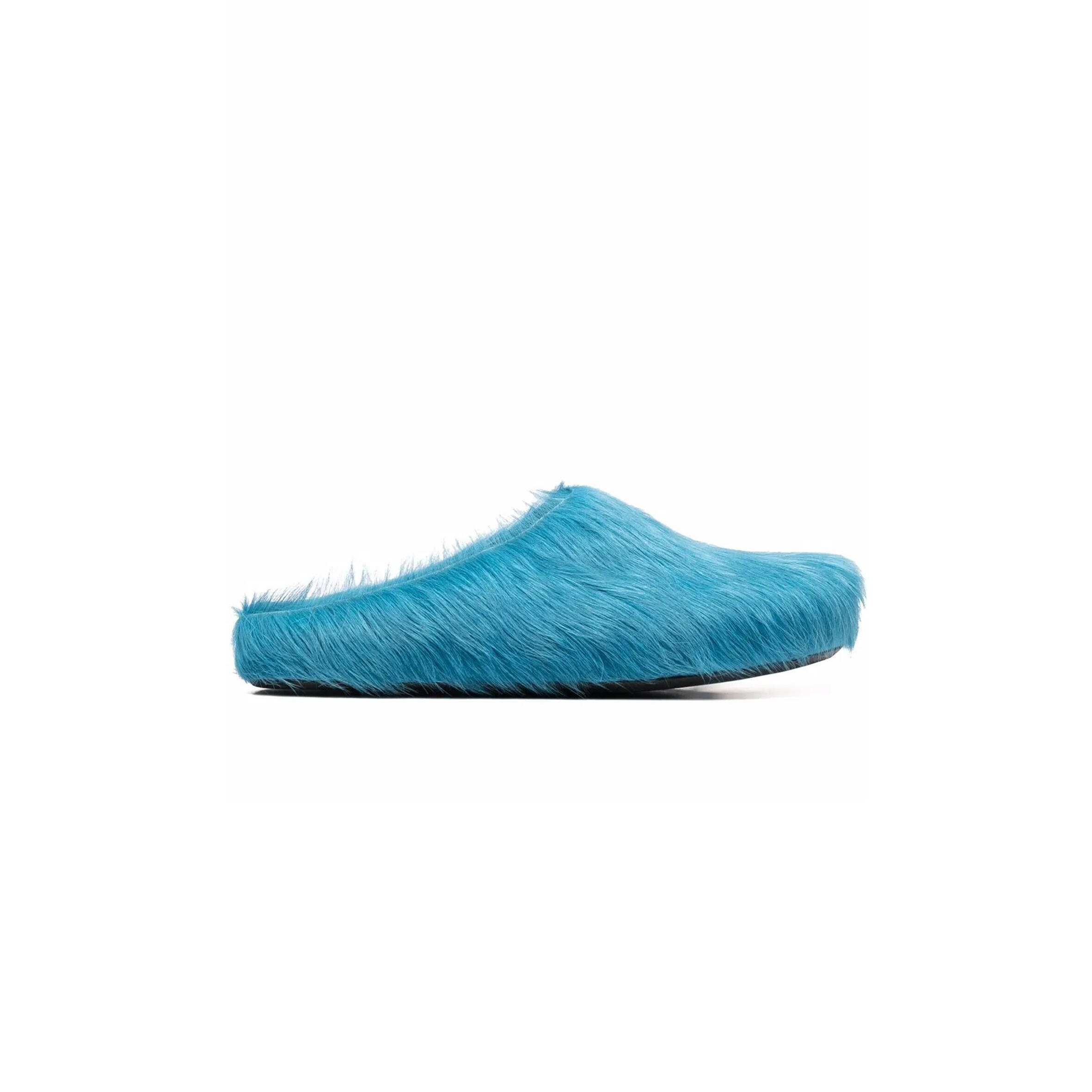 MARNI FUSSBET SABOT CALF-HAIR SLIPPERS 